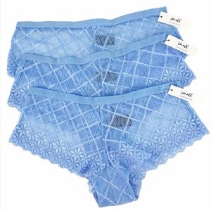 3 for $12 BOOTAY BAG Blue Lace Hipster Panty NWT Women's Small